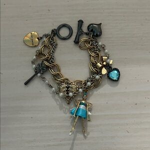 Betsey Johnson Charm Bracelet with Pearl Detail